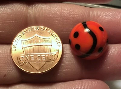 ONE Czech Glass Domed Lady Bug Insect Button 9/16" 14.5mm 9629 - Image 1 of 4
