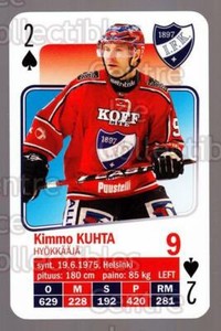 2011-12 Finnish SM LIIGA Playing Card #15 Kimmo Kuhta