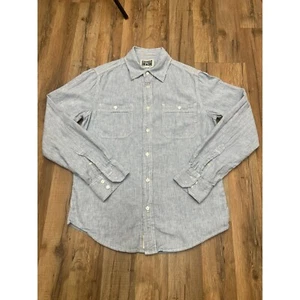 Converse One Star Mens small Shirt Adult striped Blue Button Up Long Sleeve - Picture 1 of 7