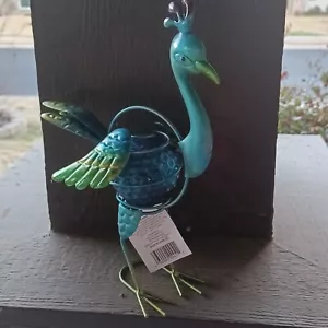 Outdoor Lawn & Garden Solar Bird Statue 9.25 in Powered LED Light Backyard Decor - Picture 1 of 5