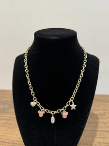 Kendra Scott Disney Mickey & Minnie Mouse Charm Halskette rosa weiß goldfarben - Bild 1 von 6