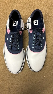 FootJoy Golf New Wave Traditions Zapatos Blanco/Azul/Rosa 12 Mediano Foto 1 de 4