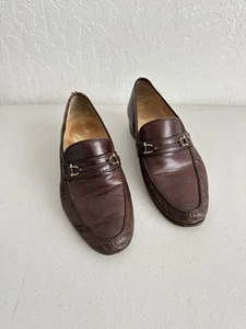 Gucci Brown Leather Loafers with Horsebit Detail - Picture 1 of 15