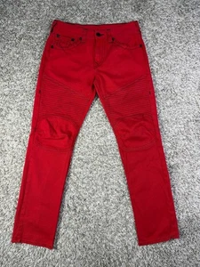 Pantalones de mezclilla True Religion Rocco Active Moto Cho rojo negro costuras 32x32 - Imagen 1 de 13