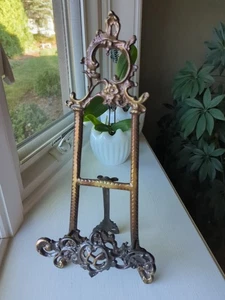 Viktorianischer Stil Tischplatte Staffelei Display Ständer lackiert Messing Metall 14,5x6" Indien - Bild 1 von 15