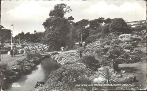 BOURNEMOUTH GARDENS, PINE WALK AND STREAM, Hampshire, Dorset - Vintage POSTCARD - Picture 1 of 2