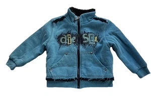 Diesel Sudadera con Cremallera Estilo Imitación Piel Chaqueta de Pista Talla 24 Meses - Imagen 1 de 10