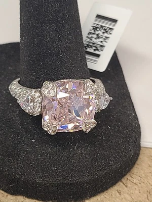 Judith Ripka Rosa y Blanco Circonita Cúbica Rodio Sobre Plata Lola "Mucho Amor" Foto 1 de 4