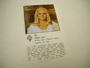 PEGGY LEE 1970 original music biz promo lp revisión PUENTE SOBRE AGUAS PROBLEMÁTICAS - Imagen 1 de 1