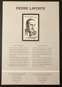 Canada post office poster new issue poster 1971 Laporte, no pinhole [775 - Picture 1 of 1