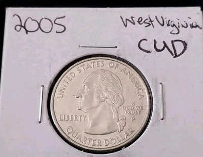2005 P West Virginia State Quarter Reverse Cud Die Break Mint Error Coin - Image 1 of 4