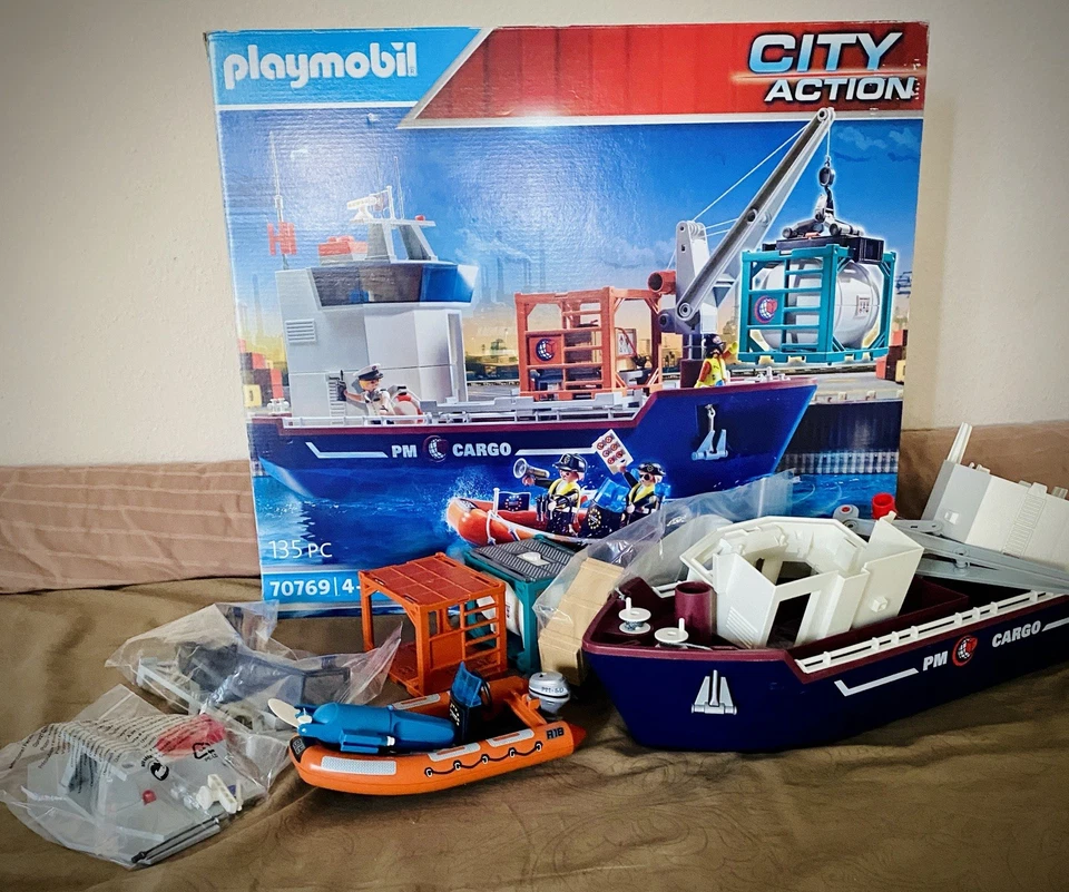 Playmobil : 70769 Grosses Containerschiff Mit Zollboot . Alter 4-10 - Bild 1 von 1