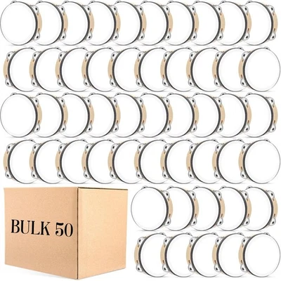 50 Pcs 6 Inch Tambourine Bulk Drum for Adults Operation Christmas Bulk Items ... - Image 1 of 4
