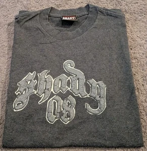 Vintage Y2K Shady LTD EMINEM Textured Logo Gray T-Shirt Men's Medium - Picture 1 of 6