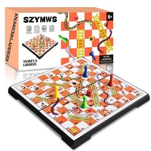 Magnetic Folding Snakes & Ladders Game Set 11.8 inch Portable Family Fun Boar... - Picture 1 of 6