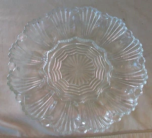 VINTAGE GLASS DEVILED EGGS SERVING TRAY - Picture 1 of 2