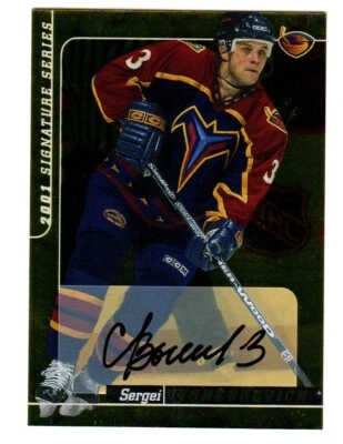 2000-01 BAP Signature Series AUTOGRAPH GOLD #150 Sergei Vyshedkevich THRASHERS - Image 1 of 2