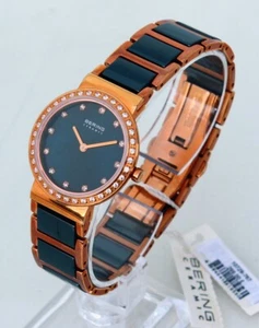 Bering 10729-767 Damen Keramik Blau Rosegold Analog Quarz Uhr Stahl Beschichtet - Bild 1 von 4