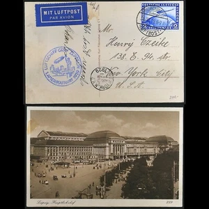 Rare 1929 Germany Zeppelin Airmail Cover with 2M Stamp - Workshop Flight - Picture 1 of 3