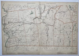 Original 1904 Map,Springfield,Palmer,Warren,Ludlow,Monson,Brimfield,Mass,MA,Old - Picture 1 of 13