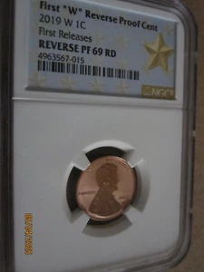 2019 FIRST W MINT MARK LINCOLN MEMORIAL CENT NGC REVERSE PF69 RD FIRST RELEASES - Picture 1 of 5