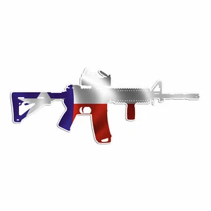AR 15 Rifle Gun Firearm With Scope- Texas Flag - Vinyl Decal Sticker - Picture 1 of 1