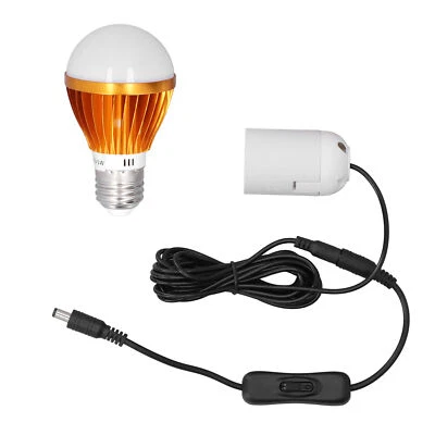 E27 Ball Bulb Spiral LED Solar White Light For Camping Tent With 3meter DC Line - Image 1 of 4