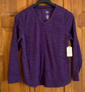 Women's NEW St. John's Bay L/S Melrose Purple & Black Pullover Sweater - M - Picture 1 of 4