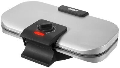 Unold 48241 Doppel-Waffelautomat Silber/Schwarz 2 Herz-Waffelformen Stufenlos