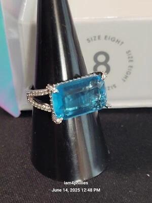 Bomb Party MHA 25 RG79081- Talla 8 Topacio Azul a Rodolita Chapado en Rodio Foto 1 de 4