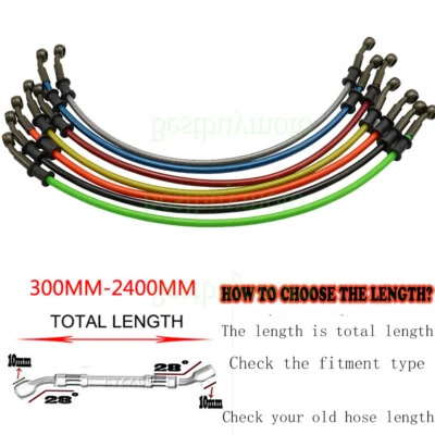 Customized Motorcycle Braided Steel Hydraulic Brake Clutch Oil Hose Line 0.3-2.4 - Image 1 of 4