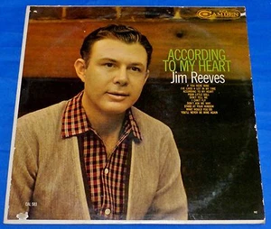 Jim Reeves According To My Heart 1960 Vinyl 12" LP 33 Record RCA Camden - Picture 1 of 6