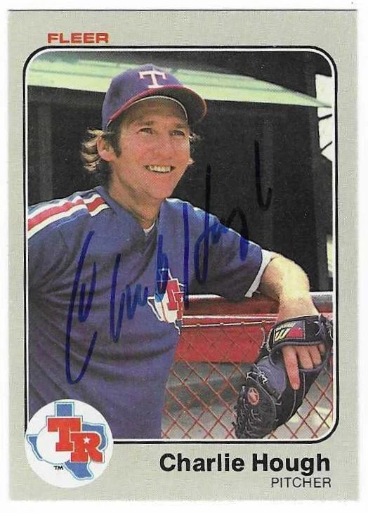 CHARLIE HOUGH 1983 FLEER AUTOGRAPHED SIGNED # 570 TEXAS RANGERS - Image 1 of 1