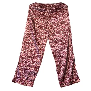 Gilligan O'Malley Women's S Satin Pajama Pants Leopard Print Pink Girlie Y2K - Picture 1 of 7