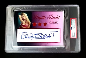 BRIGITTE BARDOT Hollywood Star Signed Custom Cut Card PSA/DNA - Nice BIG Auto!! - Picture 1 of 4