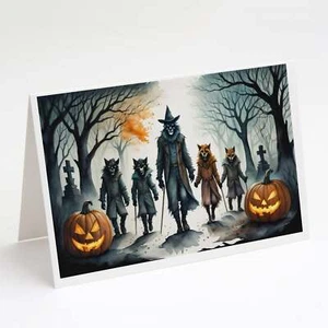 Warewolves Spooky Halloween Greeting Cards Envelopes Pack of 8 DAC2280GCA7P - Picture 1 of 4