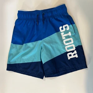 ROOTS Kids Small 6 Boy Blue Swim Swimming Trunks Bathing Suit Canada S - Picture 1 of 8