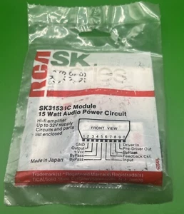 RCA SK3153 - 15W Audio Power Circuit - Up to 32V, NOS NTE1027 - Picture 1 of 2