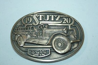 Vintage 1920 Stutz Brass Belt Buckle Fire Truck Pumper Firefighter 1982 - Image 1 of 4