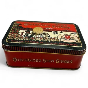 Vintage Crystallized Canton Ginger Tin SS Pierce CO. Grocer Importer BOSTON - Picture 1 of 10