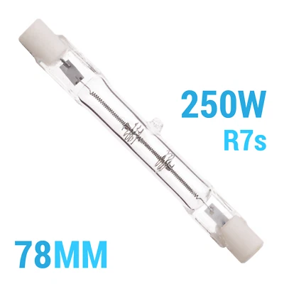 Satco S3426 S3184 250T3Q Clear 78MM 250W 120V T3 Recessed SC Single Contact R7s - Image 1 of 3