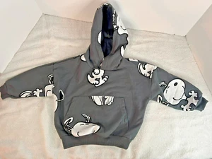 PEANUTS SNOOPY TODDLER KIDS 2T  HOODIE CHARCOAL GRAY W FRONT POCKET - Picture 1 of 9
