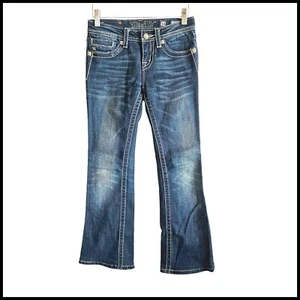 Miss Me Girls Bootcut Jeans Embellished Pockets Dark Wash Size 14 Cross - Picture 1 of 11
