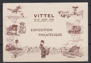 RR FRANCE CARTE EXPOSITION 1934 VITTEL - Bild 1 von 2
