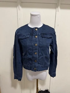 Young Fabulous and Broke Dayla Collarless Denim Jacket XS (c102) - Picture 1 of 16