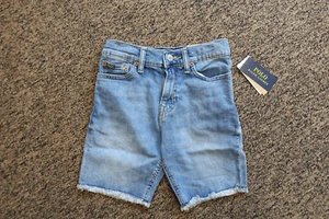 New Polo Ralph Lauren The Sullivan Slim Little Girls Denim Shorts Size 8 - Picture 1 of 6
