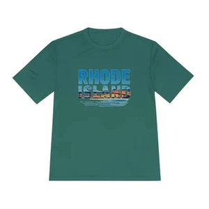 Rhode Island Unisex Moisture Wicking T Shirt for Travel - Picture 1 of 35