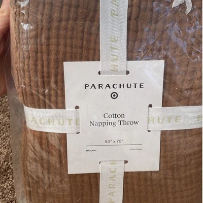 NEW Target x Parachute 100% Cotton Gauze Napping Throw Blanket Pecan Brown - Image 1 of 2