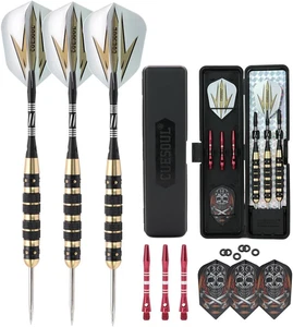 CUESOUL Steeldarts 20/23/26g - Freccette in ottone con rivestimento nero - Foto 1 di 14