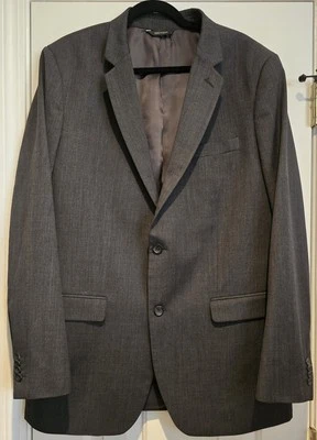 Men's Banana Republic Charcoal Grey Sz 46L Slim Fit Wool Blend Suit Jacket - Imagem 1 de 4